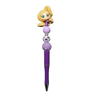 Rapunzel Disney Doorables Beaded Ballpoint Twist Pen Purple Topper